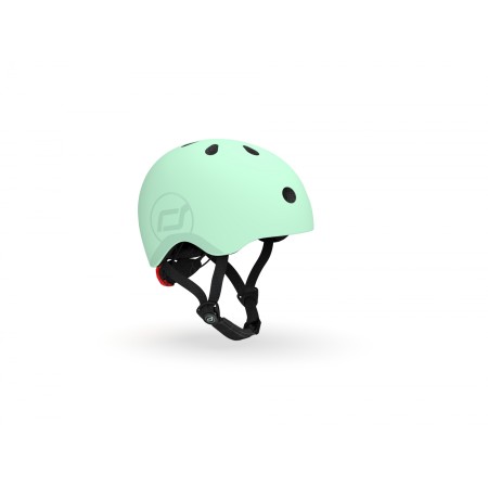 Casca de protectie cu sistem de reglare magnetic - Include LED si captuseala din fleece - 3 ani +, S - M - Kiwi - Scoot & Ride Casca de protectie cu sistem de reglare magnetic - Include LED si captuseala din fleece - 3 ani +, S - M - Kiwi - Scoot & Ride