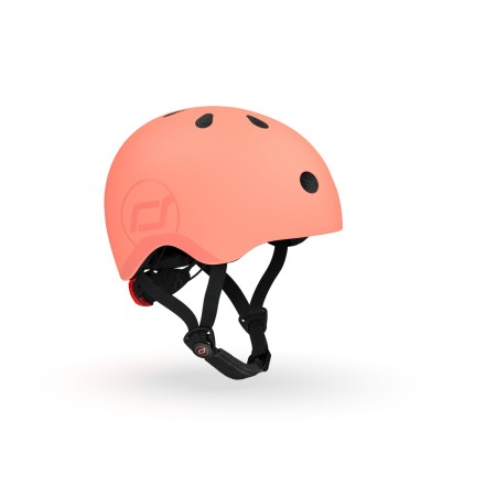 Casca de protectie cu sistem de reglare magnetic - Include LED si captuseala din fleece - 3 ani +, S - M - Peach - Scoot & Ride Casca de protectie cu sistem de reglare magnetic - Include LED si captuseala din fleece - 3 ani +, S - M - Peach - Scoot & Ride
