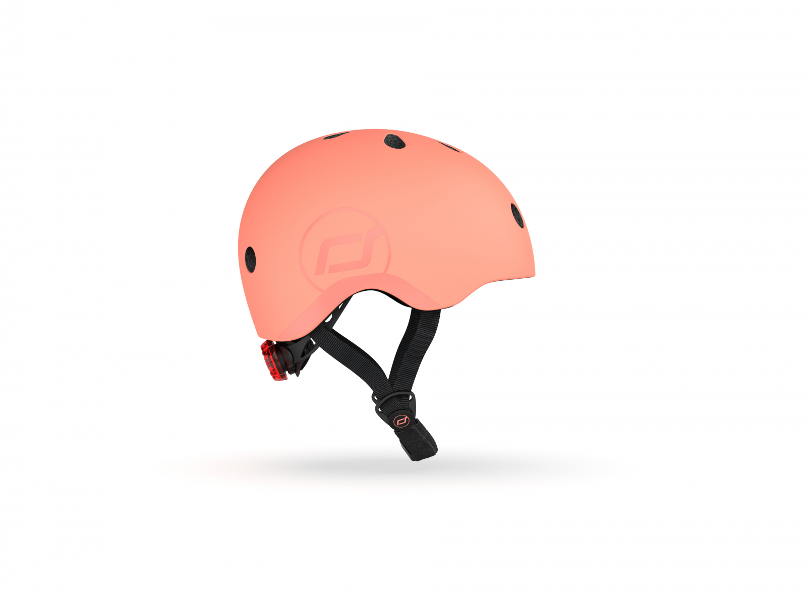 Casca de protectie cu sistem de reglare magnetic - Include LED si captuseala din fleece - 3 ani +, S - M - Peach - Scoot & Ride
