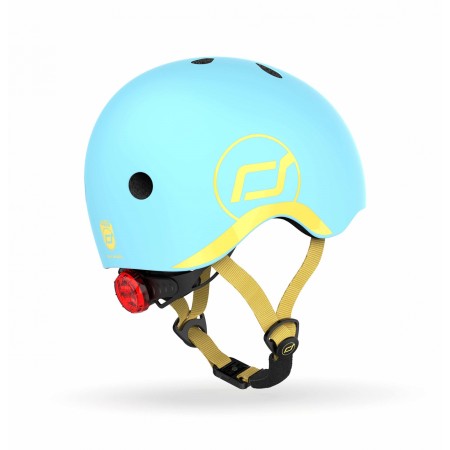 Casca de protectie pentru copii cu sistem de reglare magnetic cu led - XXS-S, 45-51 cm, 1 an+ - Blueberry - Scoot & Ride