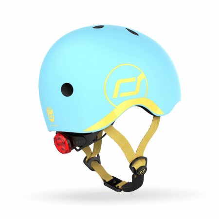 Casca de protectie pentru copii cu sistem de reglare magnetic cu led - XXS-S, 45-51 cm, 1 an+ - Blueberry - Scoot & Ride Casca de protectie pentru copii cu sistem de reglare magnetic cu led - XXS-S, 45-51 cm, 1 an+ - Blueberry - Scoot & Ride