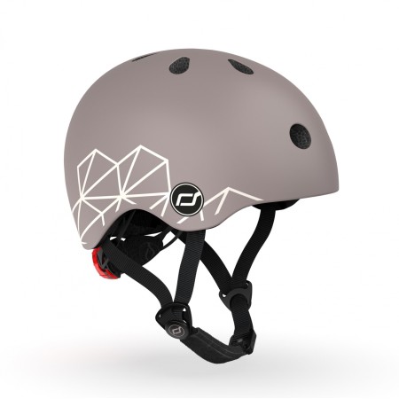 Casca de protectie pentru copii cu sistem de reglare magnetic cu led - XXS-S, 45-51 cm - 1 an+ -  Brown Lines - Scoot & Ride