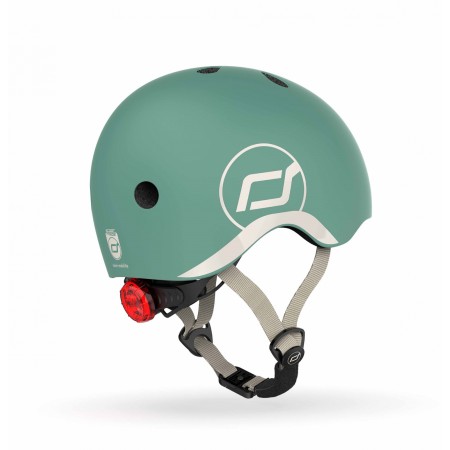 Casca de protectie pentru copii cu sistem de reglare magnetic cu led - XXS-S, 45-51 cm, 1 an+, Forest - Scoot & Ride