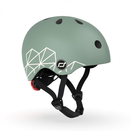 Casca de protectie pentru copii cu sistem de reglare magnetic cu led - XXS-S, 45-51 cm, 1 an+, Green Lines - Scoot & Ride