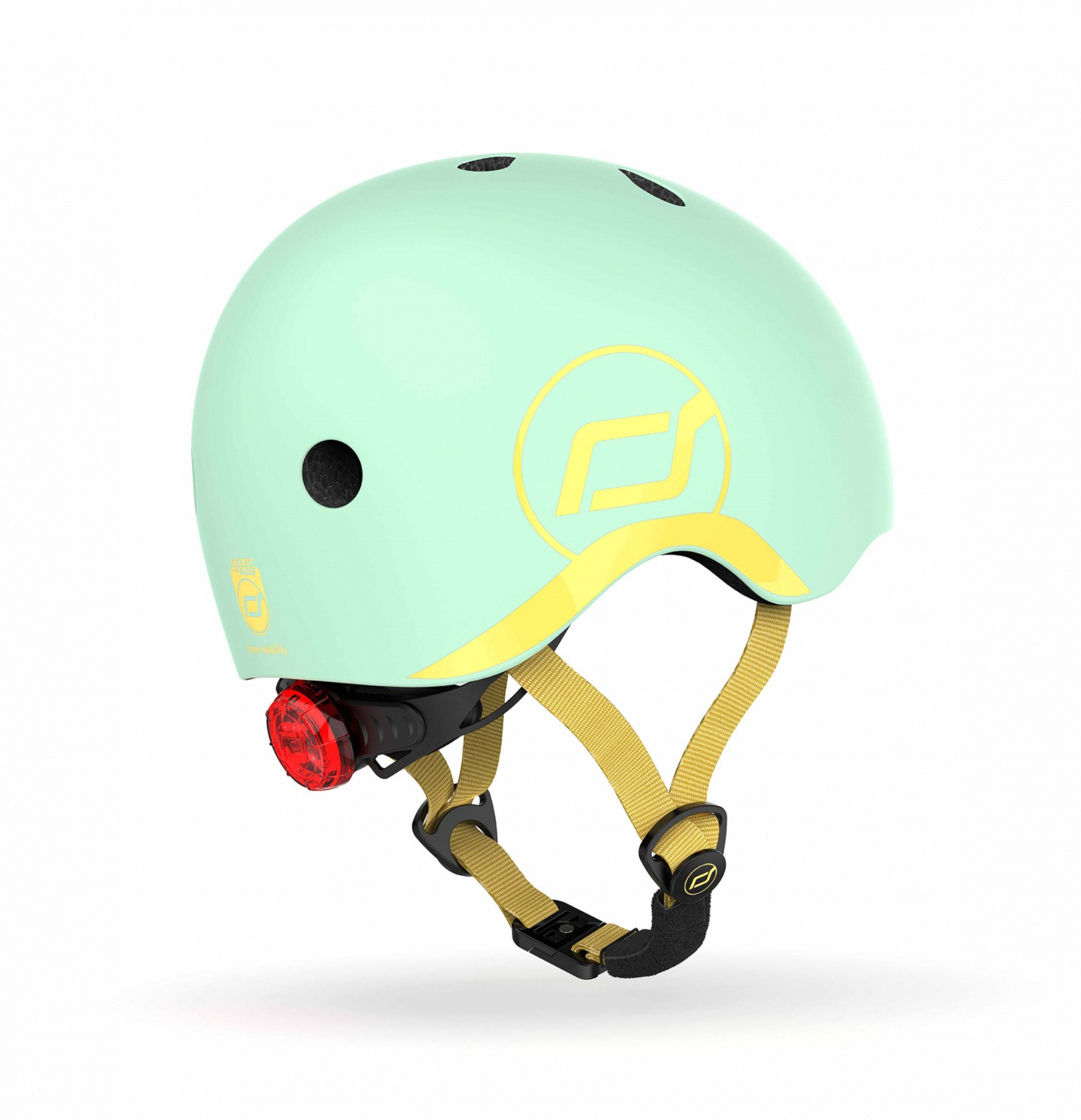 Casca de protectie pentru copii cu sistem de reglare magnetic cu led - XXS-S, 45-51 cm, 1 an+, Kiwi - Scoot & Ride