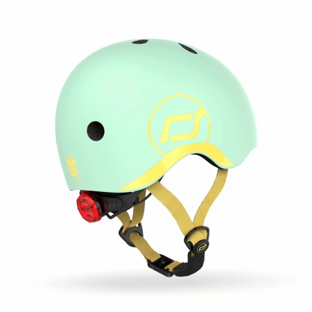 Casca de protectie pentru copii cu sistem de reglare magnetic cu led - XXS-S, 45-51 cm, 1 an+, Kiwi - Scoot & Ride Casca de protectie pentru copii cu sistem de reglare magnetic cu led - XXS-S, 45-51 cm, 1 an+, Kiwi - Scoot & Ride