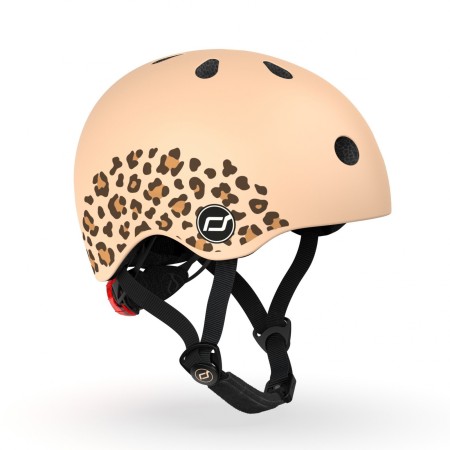 Casca de protectie pentru copii cu sistem de reglare magnetic cu led - XXS-S, 45-51 cm, 1 an+, Leopard - Scoot & Ride Casca de protectie pentru copii cu sistem de reglare magnetic cu led - XXS-S, 45-51 cm, 1 an+, Leopard - Scoot & Ride