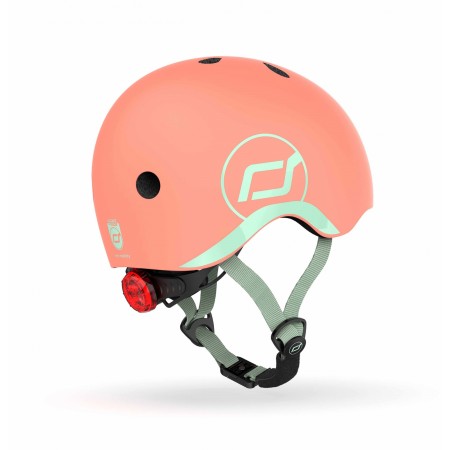 Casca de protectie pentru copii cu sistem de reglare magnetic cu led - XXS-S, 45-51 cm, 1 an+, Peach - Scoot & Ride