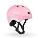 Casca de protectie pentru copii cu sistem de reglare magnetic cu led - XXS-S, 45-51 cm - 1 an+, Rose Reflectorizant - Scoot & Ride