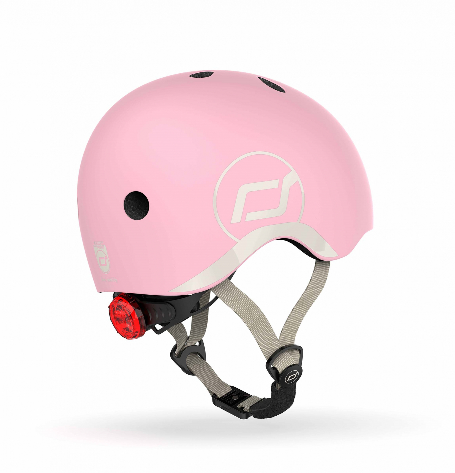 Casca de protectie pentru copii cu sistem de reglare magnetic cu led - XXS-S, 45-51 cm, 1 an+, Rose - Scoot & Ride