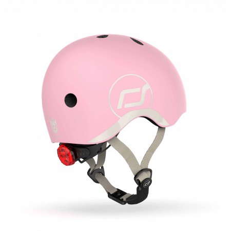 Casca de protectie pentru copii cu sistem de reglare magnetic cu led - XXS-S, 45-51 cm, 1 an+, Rose - Scoot & Ride