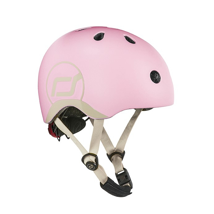Casca de protectie pentru copii cu sistem de reglare magnetic cu led - XXS-S, 45-51 cm, 1 an+, Rose - Scoot & Ride