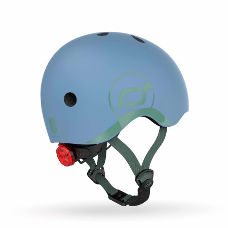 Casca de protectie pentru copii cu sistem de reglare magnetic cu led - XXS-S, 45-51 cm, 1 an+, Steel - Scoot & Ride Casca de protectie pentru copii cu sistem de reglare magnetic cu led - XXS-S, 45-51 cm, 1 an+, Steel - Scoot & Ride