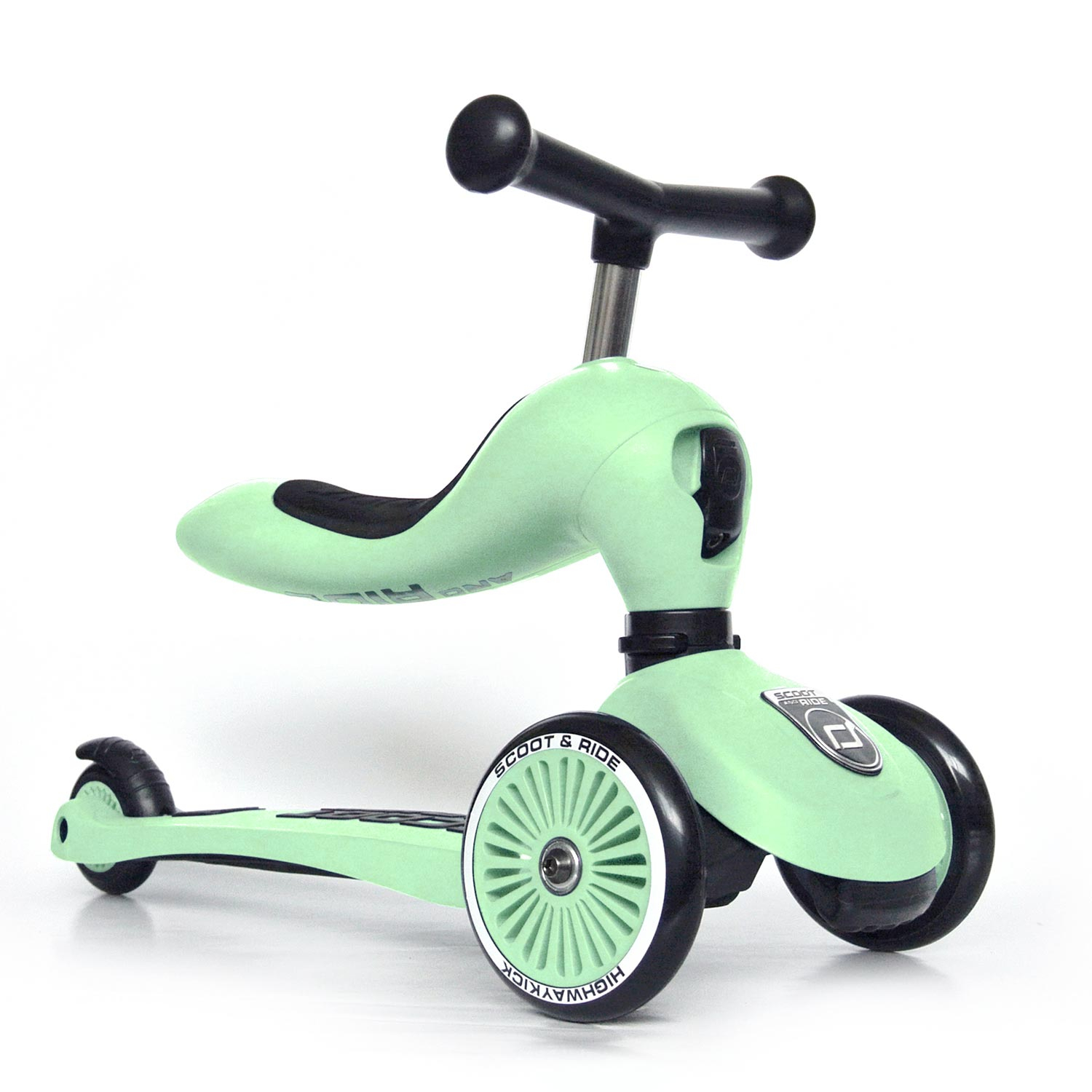 Trotineta copii cu sezut - transformabila 2in1 - HighwayKick 1 Kiwi, 1-5 ani, pana la 50 kg - Scoot & Ride