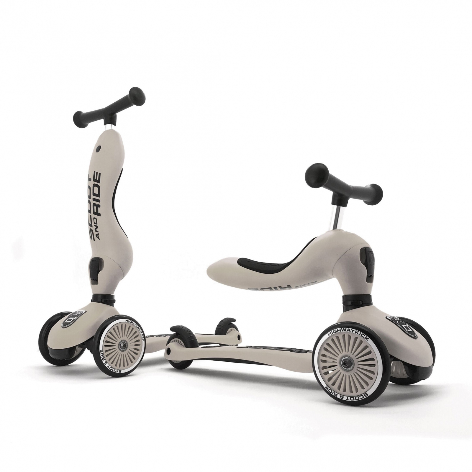 Trotineta copii cu sezut - transformabila 2in1 - HighwayKick 1 Ash, 1-5 ani, pana la 50 kg - Scoot & Ride