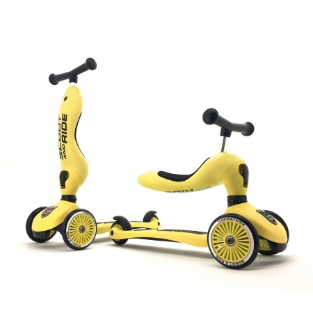 Trotineta copii cu sezut - transformabila 2in1 - HighwayKick 1 Lemon, 1-5 ani, pana la 50 kg - Scoot & Ride Trotineta copii cu sezut - transformabila 2in1 - HighwayKick 1 Lemon, 1-5 ani, pana la 50 kg - Scoot & Ride