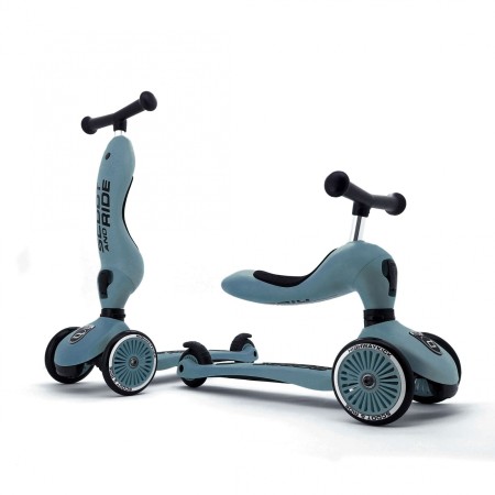 Trotineta copii cu sezut - transformabila 2in1 - HighwayKick 1 Steel, 1-5 ani, pana la 50 kg -  Scoot & Ride Trotineta copii cu sezut - transformabila 2in1 - HighwayKick 1 Steel, 1-5 ani, pana la 50 kg -  Scoot & Ride