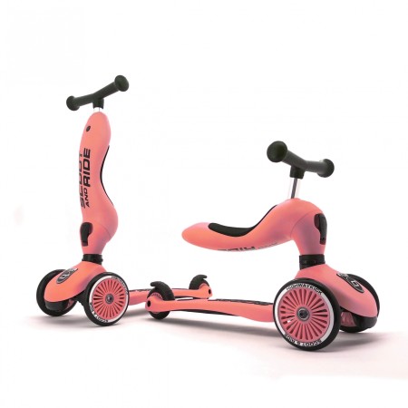 Trotineta copii cu sezut - transformabila 2in1 - HighwayKick 1 Peach, 1-5 ani, pana la 50 kg - Scoot & Ride Trotineta copii cu sezut - transformabila 2in1 - HighwayKick 1 Peach, 1-5 ani, pana la 50 kg - Scoot & Ride