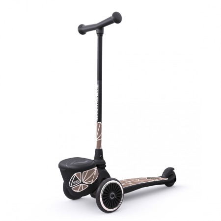 Trotineta copii pliabila cu suport jucarie - Highwaykick 2 Lifestyle Brown Line - 2 ani +, pana la 50 kg - Scoot & Ride