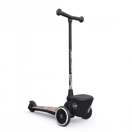Trotineta copii pliabila cu suport jucarie - Highwaykick 2 Lifestyle Brown Line - 2 ani +, pana la 50 kg - Scoot & Ride