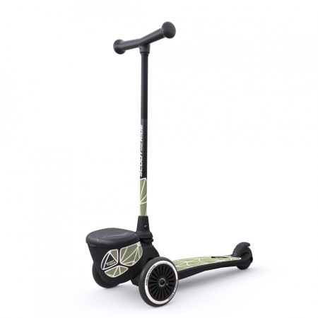 Trotineta copii pliabila cu suport jucarie - Highwaykick 2 Lifestyle Green Line, 2 ani +, pana la 50 kg - Scoot & Ride