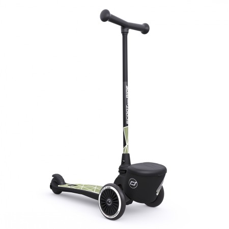 Trotineta copii pliabila cu suport jucarie - Highwaykick 2 Lifestyle Green Line, 2 ani +, pana la 50 kg - Scoot & Ride