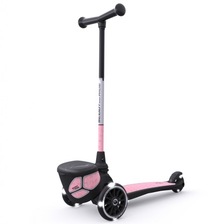 Trotineta copii pliabila cu roti luminoase - suport jucarie - Highwaykick 2 Lifestyle Rose Reflectorizant - 2 ani +, pana la 50 kg - Scoot & Ride