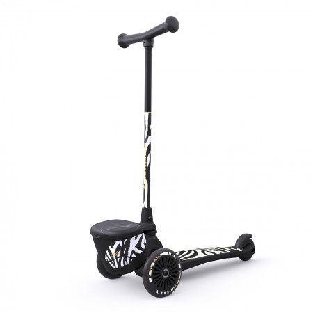 Trotineta copii pliabila cu suport jucarie - Highwaykick 2 Lifestyle Zebra - 2 ani +, pana la 50 kg - Scoot & Ride