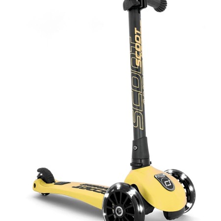 Trotineta copii pliabila - reglabila - Roti luminoase - Highwaykick 3 Led Lemon, 3-6 ani, pana la 50 kg - Scoot & Ride