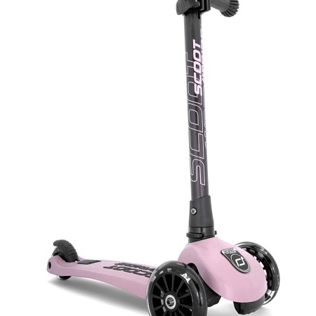 Trotineta copii pliabila - reglabila - Roti luminoase - Highwaykick 3 Led Rose, 3-6 ani, pana la 50 kg - Scoot & Ride