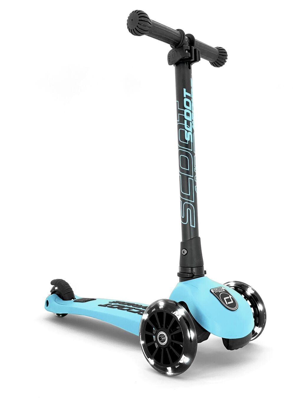 Trotineta copii pliabila - reglabila - Roti luminoase - Highwaykick 3 Led Blueberry, 3-6 ani, pana la 50 kg - Scoot & Ride