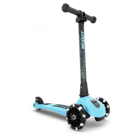 Trotineta copii pliabila - reglabila - Roti luminoase - Highwaykick 3 Led Blueberry, 3-6 ani, pana la 50 kg - Scoot & Ride