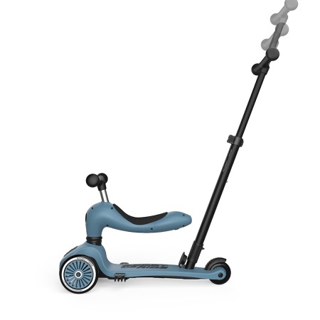 Trotineta copii cu sezut si maner - transformabila 3in1 - Highwaykick 1 Push and Go Steel, 1-5 ani, pana la 50 kg - Scoot & Ride Trotineta copii cu sezut si maner - transformabila 3in1 - Highwaykick 1 Push and Go Steel, 1-5 ani, pana la 50 kg - Scoot & Ride