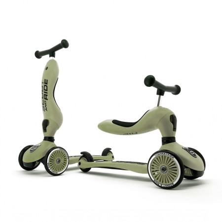 Trotineta copii cu sezut - transformabila 2in1 - HighwayKick 1 Olive, 1-5 ani, pana la 50 kg - Scoot & Ride Trotineta copii cu sezut - transformabila 2in1 - HighwayKick 1 Olive, 1-5 ani, pana la 50 kg - Scoot & Ride