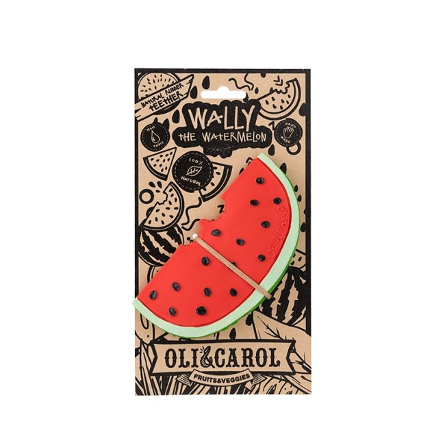 Jucarie de dentitie din cauciuc natural - Wally the Watermelon - Oli&Carol