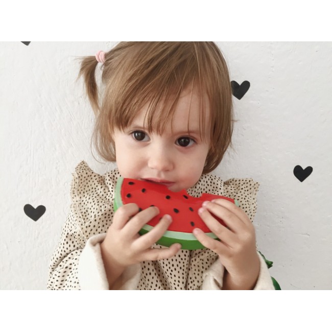 Jucarie de dentitie din cauciuc natural - Wally the Watermelon - Oli&Carol