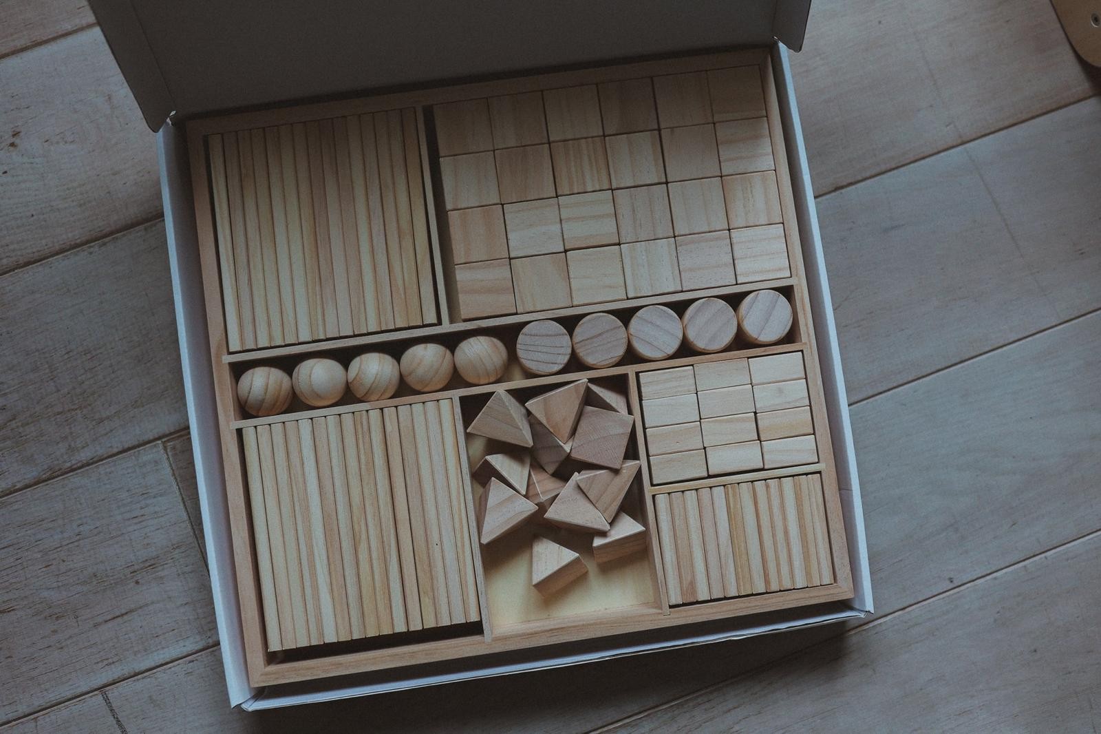 Blocuri din lemn - Mixed Blocks Natural - 100 de piese - Kinderfeets