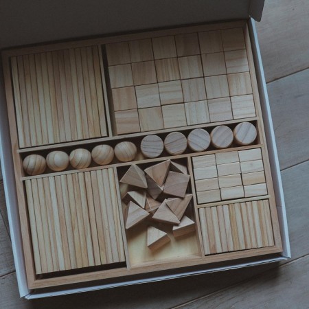 Blocuri din lemn - Mixed Blocks Natural - 100 de piese - Kinderfeets Blocuri din lemn - Mixed Blocks Natural - 100 de piese - Kinderfeets