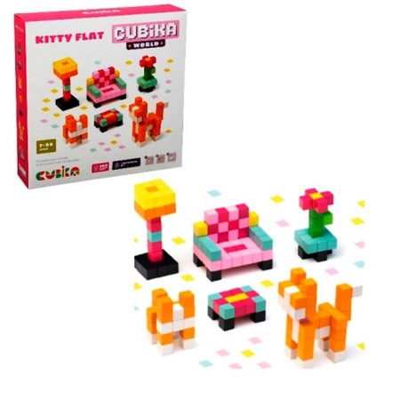 Set de constructie din lemn - Kitty Flat - Cubika