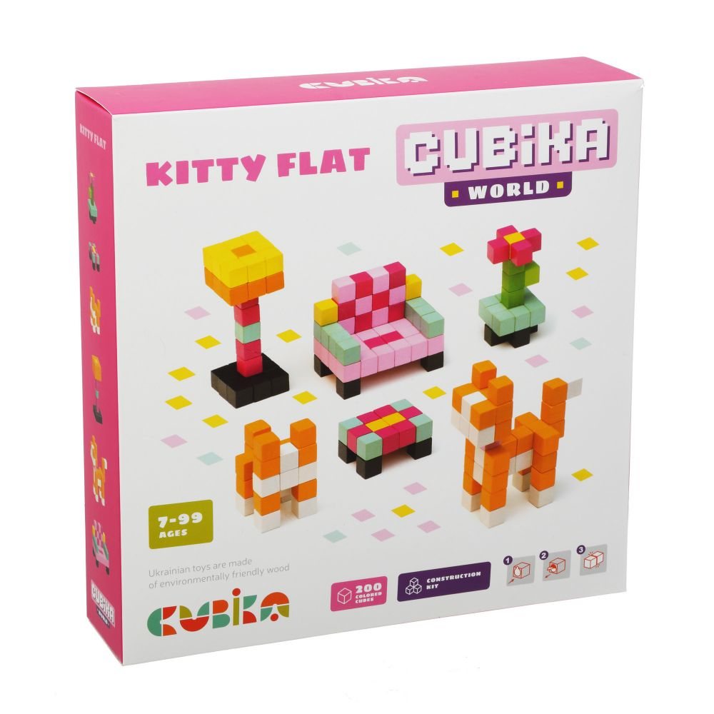 Set de constructie din lemn - Kitty Flat - Cubika