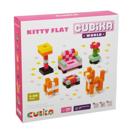 Set de constructie din lemn - Kitty Flat - Cubika