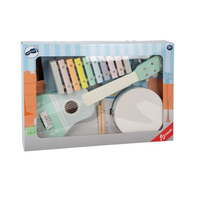Set de instrumente muzicale din lemn - Pastel - Small Foot Set de instrumente muzicale din lemn - Pastel - Small Foot
