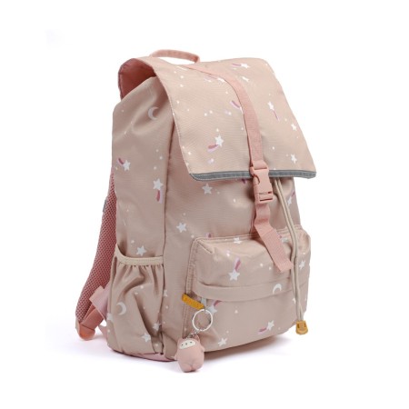 Rucsac pentru copii cu breloc iepuras din silicon - Large - Shooting Star Caramel - Fabelab Rucsac pentru copii cu breloc iepuras din silicon - Large - Shooting Star Caramel - Fabelab