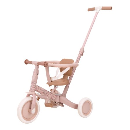 Tricicleta 4 in 1 cu bara de impingere - Pink Fairy Floral - Little Dutch Tricicleta 4 in 1 cu bara de impingere - Pink Fairy Floral - Little Dutch