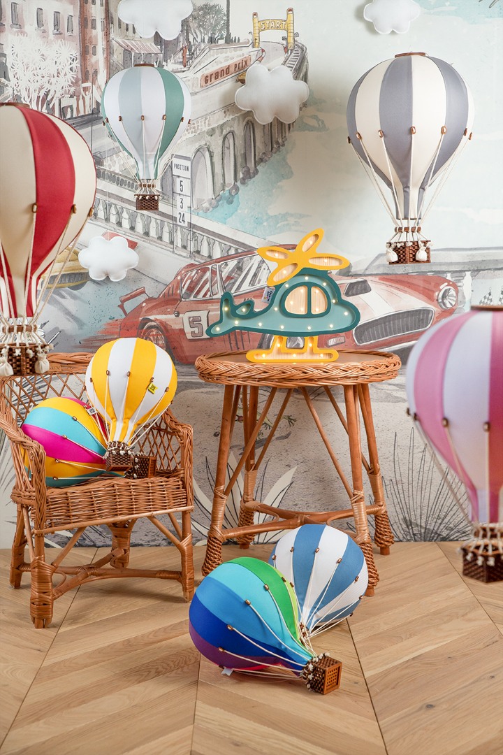 Balon decorativ cu aer cald -  Creamy/Lilak - Superballoon