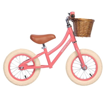 Bicicleta de echilibru 12" - First Go Vintage - Coral - Banwood Bicicleta de echilibru 12" - First Go Vintage - Coral - Banwood