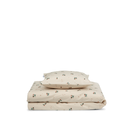 Lenjerie de pat pentru bebelusi din bumbac organic - 70 x 100 cm - Carmen Peach/Sea Shell - Liewood