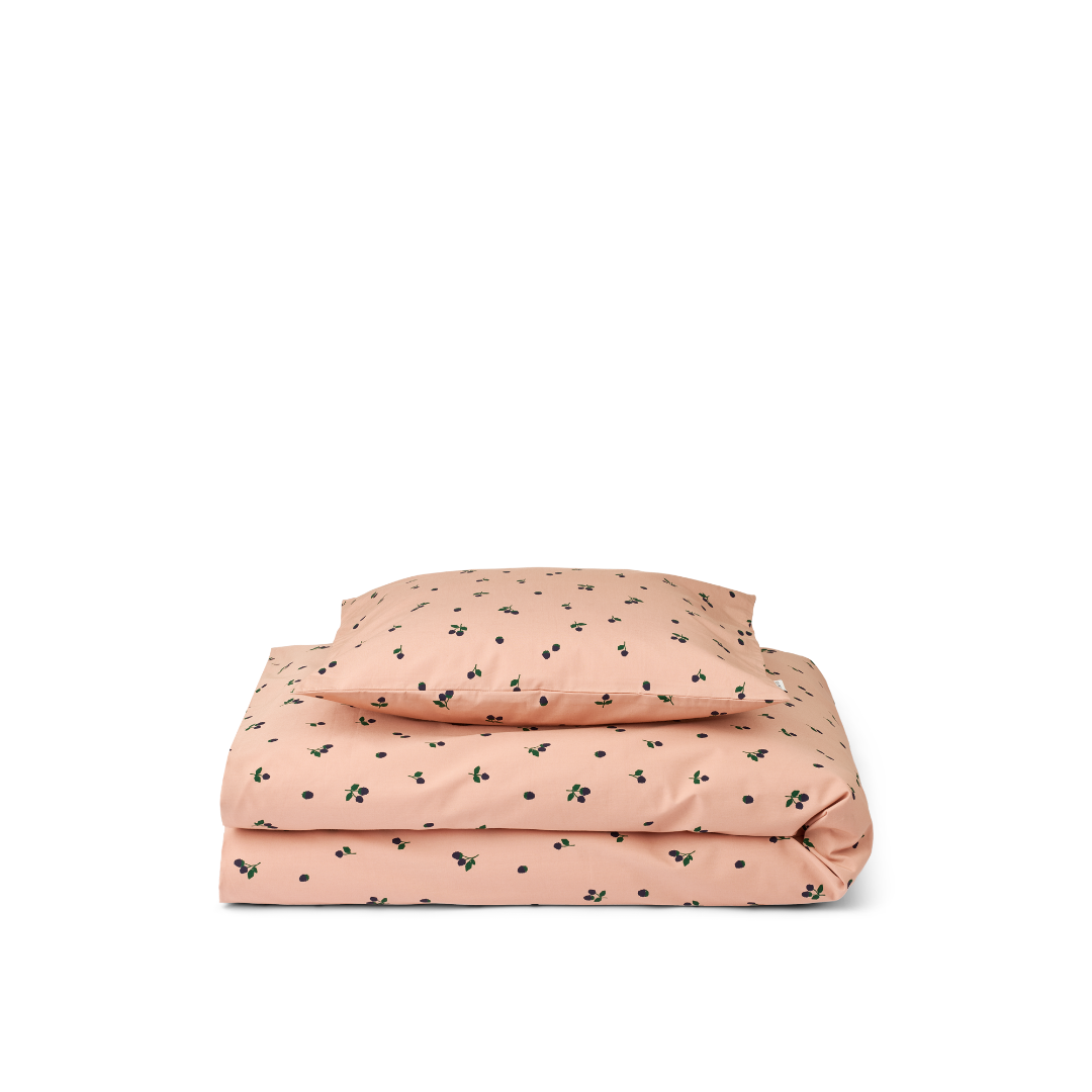 Lenjerie de pat pentru copii din bumbac organic - 70 x 100 cm - Carmen Berry/pale Tuscany - Liewood