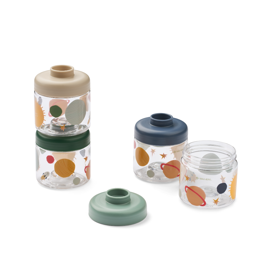 Cutii stivuibile pentru depozitare mancare - Dominique Universe/Classic Navy - Liewood