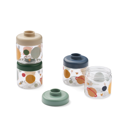 Cutii stivuibile pentru depozitare mancare - Dominique Universe/Classic Navy - Liewood